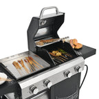 2+2 Multifunctional Gas Barbecue Grill and Covered Grill Combo for Outdoor Cooking