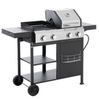 2+2 Multifunctional Gas Barbecue Grill and Covered Grill Combo for Outdoor Cooking