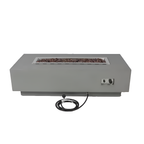 Granville Outdoor Fire Pit 60 In. X 27 In. Rectangular Concrete Propane Fire Table with Lava Rocks and Cover