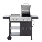 2+2 Multifunctional Gas Barbecue Grill and Covered Grill Combo for Outdoor Cooking
