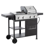 2+2 Multifunctional Gas Barbecue Grill and Covered Grill Combo for Outdoor Cooking