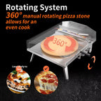 16 In. Propane Pizza Oven, Outdoor Pizza Oven in Black, with Rotating Pizza Stone