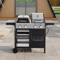 2+2 Multifunctional Gas Barbecue Grill and Covered Grill Combo for Outdoor Cooking