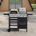 2+2 Multifunctional Gas Barbecue Grill and Covered Grill Combo for Outdoor Cooking