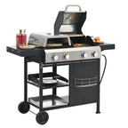 2+2 Multifunctional Gas Barbecue Grill and Covered Grill Combo for Outdoor Cooking