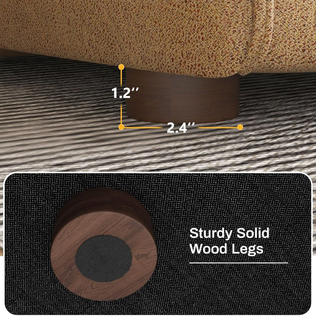 Modular Sectional Sofa, Convertible Sectional Couch with Storage Seat, U Shaped Sofa Couch with Reversible Chaise, Caramel Brown