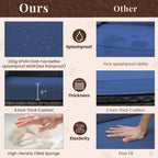 7 Piece Patio Furniture Set PE Rattan Outdoor Dining Set Sectional Sofa Couch with Table Patio Conversation Set in Dark Blue