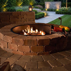 48-in Outdoor Round Concrete Block Stone Fire Pit Kit with Cooking Grill Grate