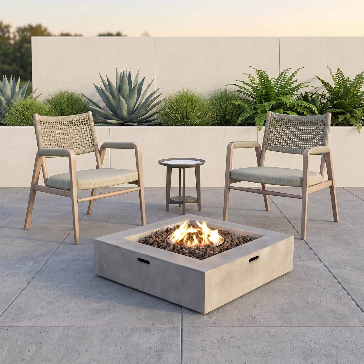 Streamlined Aesthetic Outdoor Fire Pit Table