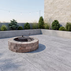 48-in Outdoor Round Concrete Block Stone Fire Pit Kit with Cooking Grill Grate