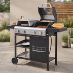 2+2 Multifunctional Gas Barbecue Grill and Covered Grill Combo for Outdoor Cooking