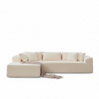 108" Oversized L-Shaped Sectional Sofa Modern Modular Cloud Couch with Deep Seating Upholstered Corduroy Sofa for Living Room Bedroom,No Assembly Required，Beige