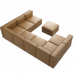 Modular Sectional Sofa, Convertible Sectional Couch with Storage Seat, U Shaped Sofa Couch with Reversible Chaise, Caramel Brown