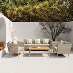 Panther Outdoor Patio Wicker and FSC Wood Seating Set
